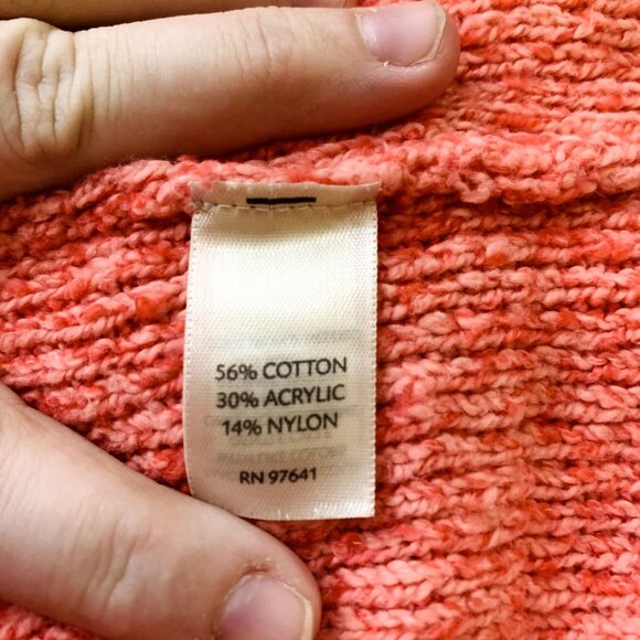 J Jill | Pure Jill Womens Marled Knit Sweater Pink V Neck Oversized Size M - Picture 10 of 12